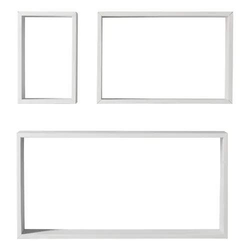 Etagère rectangle set de 3 MELIE Blanc vue de face