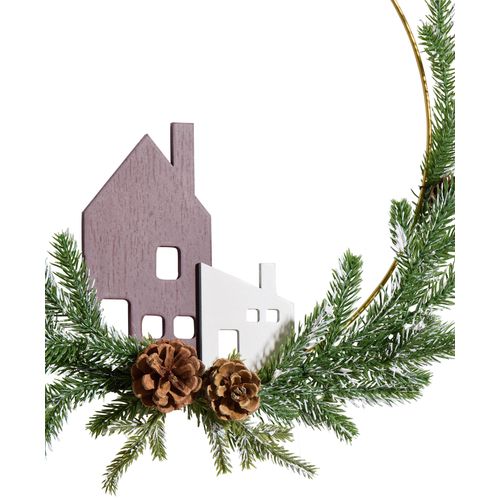 Couronne sapin maison H. 35 cm USHYLA Multicolor vue détaillée