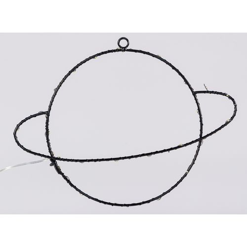 Déco murale planet LED L.30 cm USATURNE Noire vue de face