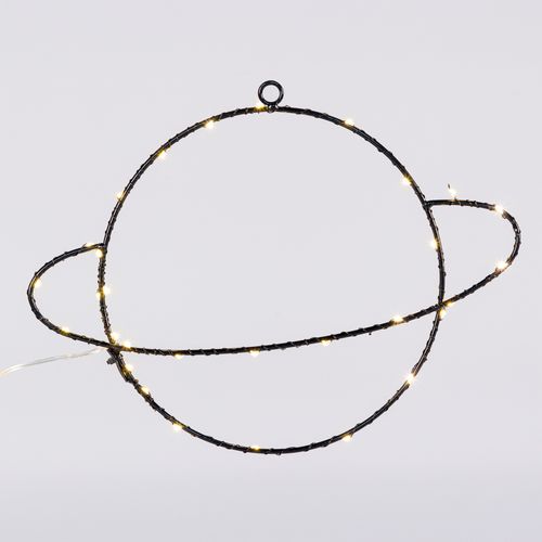 Déco murale planet LED L.30 cm USATURNE Noire vue 3/4