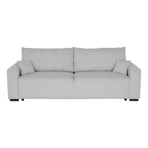 Canapé 3 places convertible GABIN velours côtelé gris clair