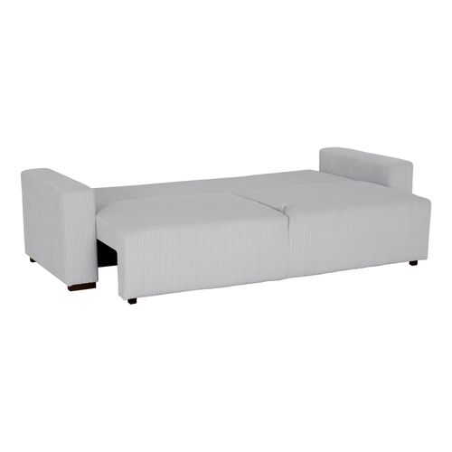 Canapé 3 places convertible GABIN velours côtelé gris clair