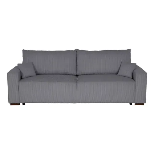 Canapé 3 places convertible GABIN velours côtelé gris