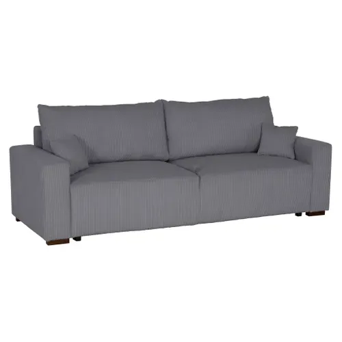 Canapé 3 places convertible GABIN velours côtelé gris