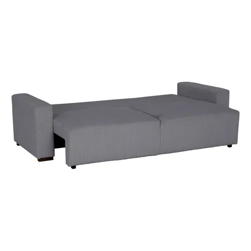 Canapé 3 places convertible GABIN velours côtelé gris