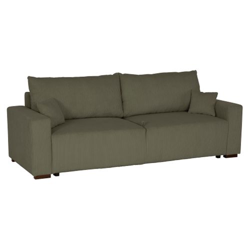 Canapé 3 places convertible GABIN velours côtelé vert