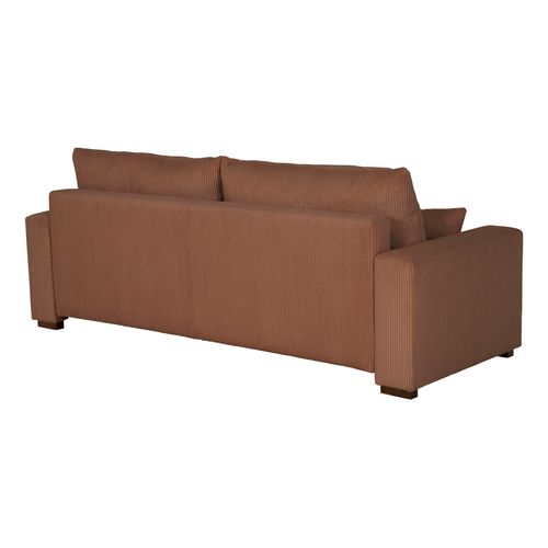 Canapé 3 places convertible GABIN velours côtelé terra cotta