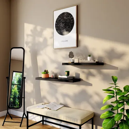 Etagère murale L. 80 cm MELIE Noire vue d'ambiance 1