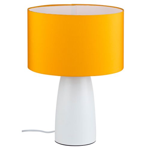 Lampe à poser H. 41 cm TOMASO Blanche et jaune vue 3/4