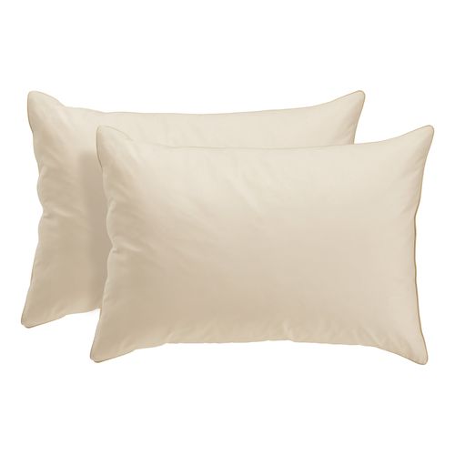 2 taies d'oreiller 50x70cm DREAMEA PERCALE BEIGE