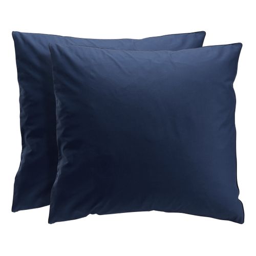 2 taies d'oreiller 65x65 cm DREAMEA PERCALE BLEU