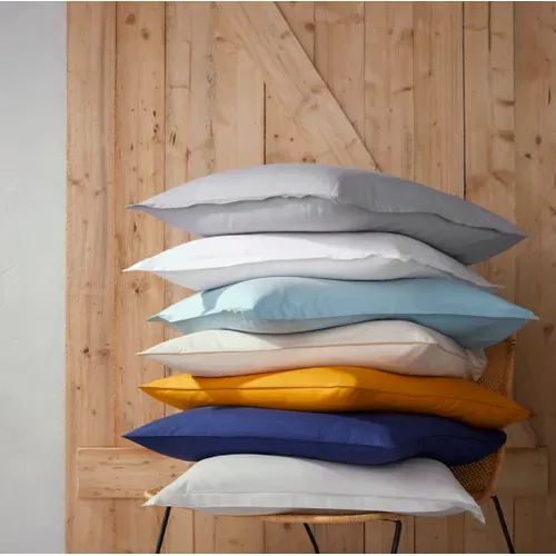 2 taies d'oreiller 65x65 cm DREAMEA PERCALE OCRE