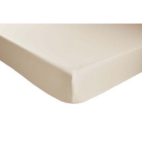 Drap housse 140x190 cm DREAMEA PERCALE BEIGE
