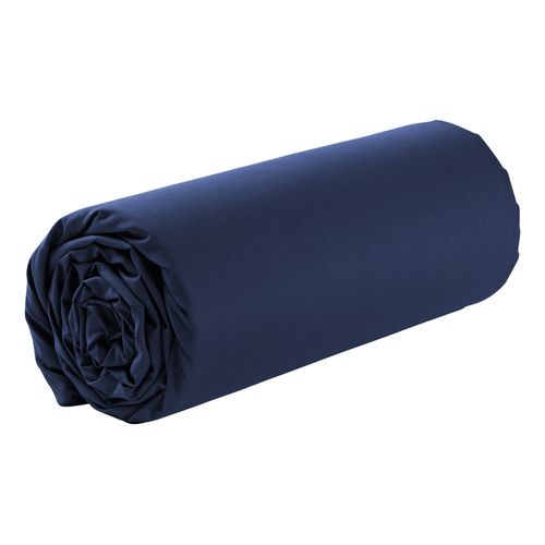 Drap housse 140x190 cm DREAMEA PERCALE BLEU