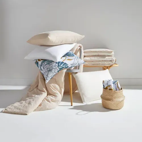 Housse de couette 240x220 cm DREAMEA PERCALE BEIGE