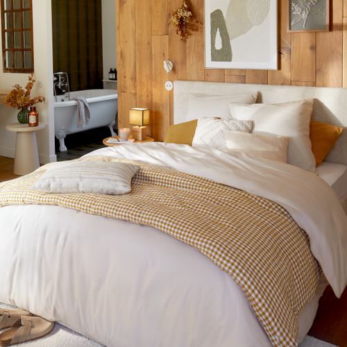 Housse de couette 260x240 cm DREAMEA PERCALE BEIGE