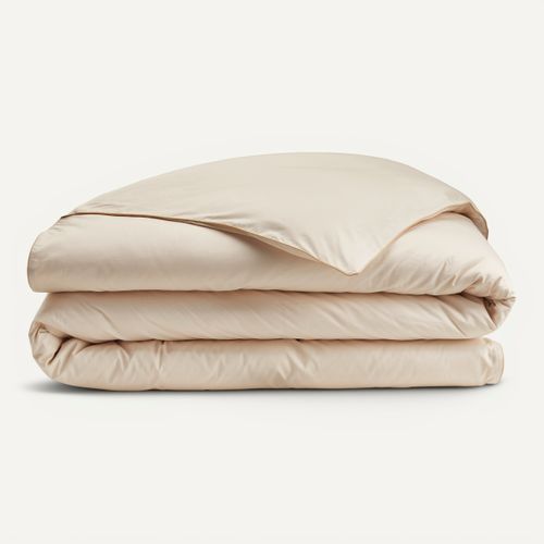 Housse de couette 260x240 cm DREAMEA PERCALE BEIGE vue 3/4