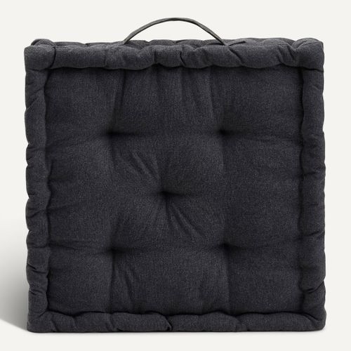 Coussin de sol 40x40 cm ZENITH Noir vue de face