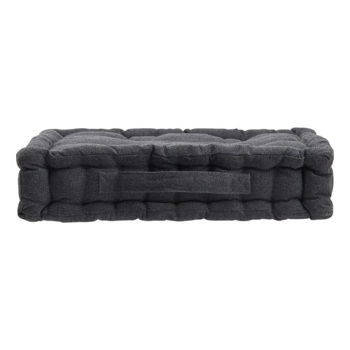 Coussin de sol 40x40 cm ZENITH Noir vue de profil