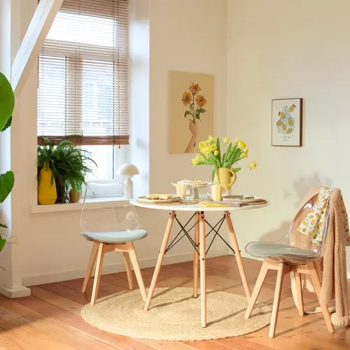 Tapis Ø 120 cm HANOI Naturel vue d'ambiance 1