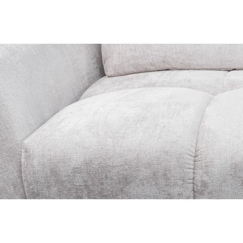 Canapé d'angle droit GIOVANNI tissu gris clair