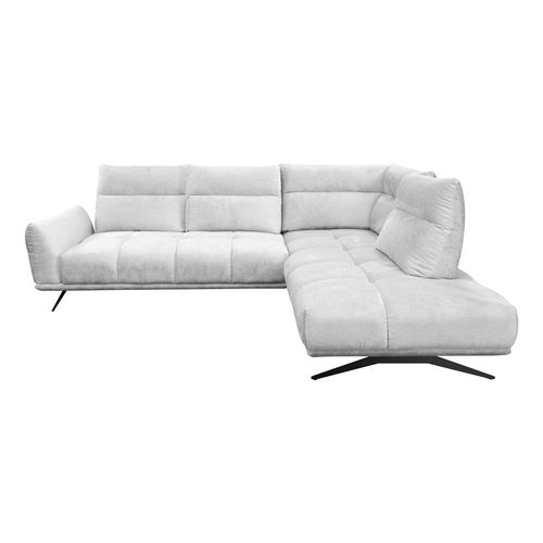 Canapé d'angle droit GIOVANNI tissu gris clair