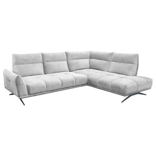 Canapé d'angle droit GIOVANNI tissu gris clair