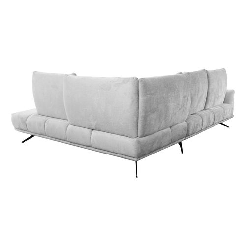 Canapé d'angle droit GIOVANNI tissu gris clair