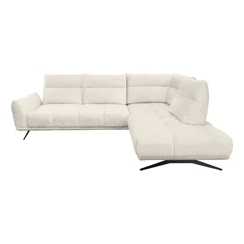 Canapé d'angle droit GIOVANNI tissu blanc cassé