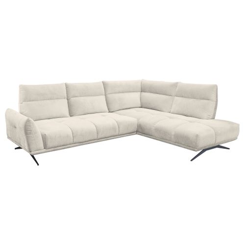 Canapé d'angle droit GIOVANNI tissu blanc cassé