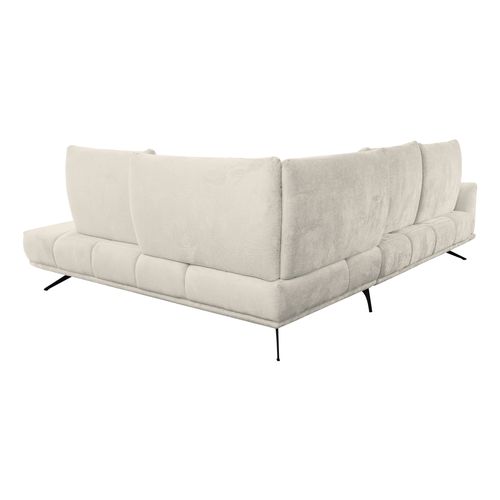 Canapé d'angle droit GIOVANNI tissu blanc cassé