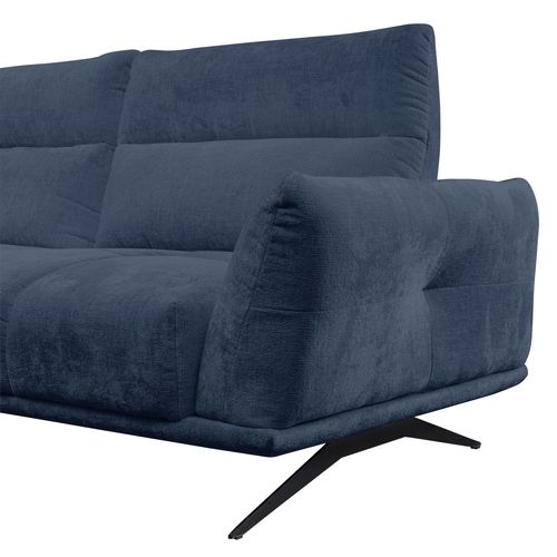 Canapé d'angle droit GIOVANNI tissu bleu vue accessoires
