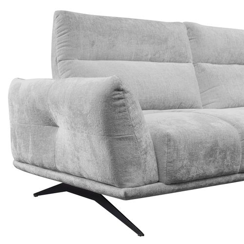 Canapé d'angle gauche GIOVANNI tissu gris clair