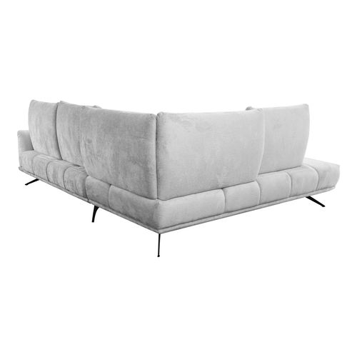 Canapé d'angle gauche GIOVANNI tissu gris clair