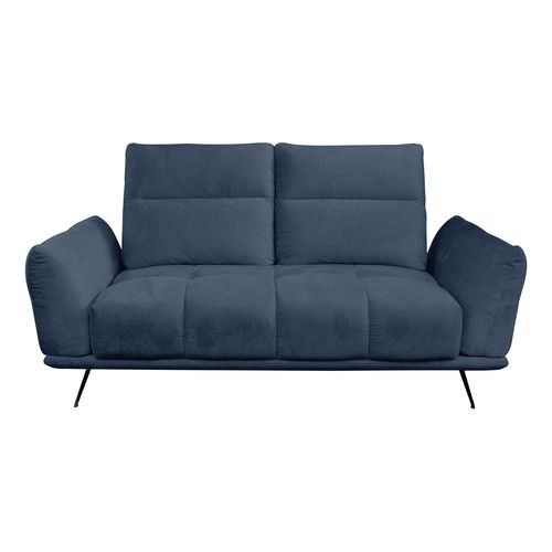 Canapé 2 places fixe GIOVANNI tissu bleu