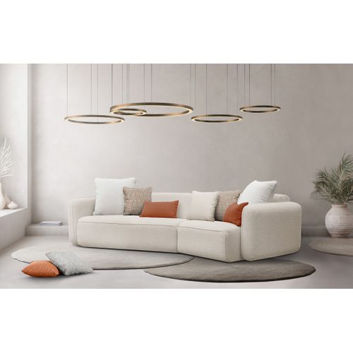 Canapé d'angle méridienne TACTIC à droite tissu beige