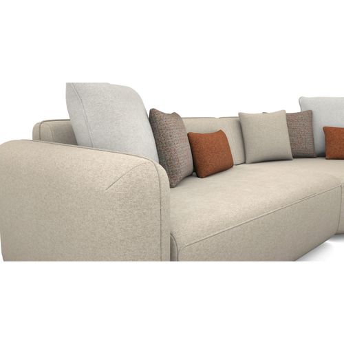 Canapé d'angle méridienne TACTIC à droite tissu beige