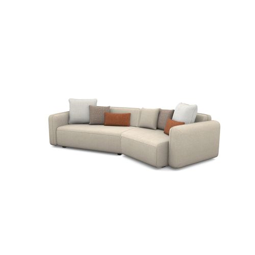 Canapé d'angle méridienne TACTIC à droite tissu beige