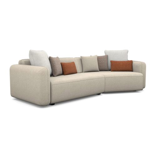 Canapé d'angle méridienne TACTIC à droite tissu beige