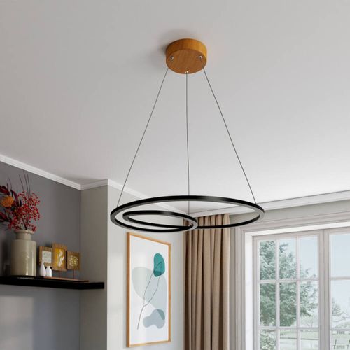 Suspension Led D. 59 cm CIRCLE LOOPING Noire