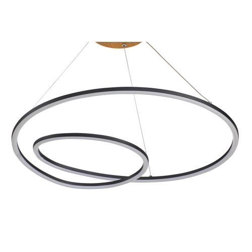 Suspension Led D. 59 cm CIRCLE LOOPING Noire