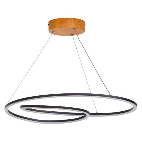 Suspension Led D. 59 cm CIRCLE LOOPING Noire