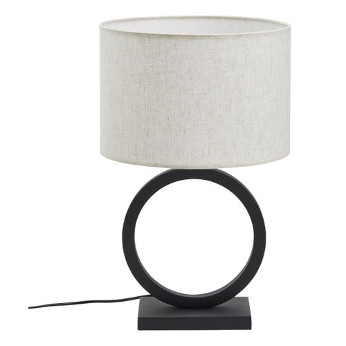 Lampe à poser H. 49 cm MIA Noire et beige vue de face