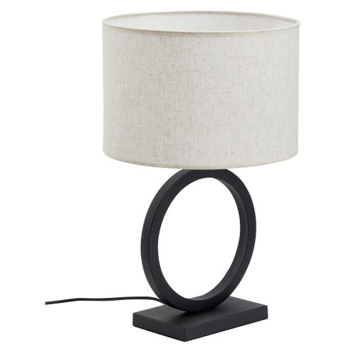 Lampe à poser H. 49 cm MIA Noire et beige vue 3/4