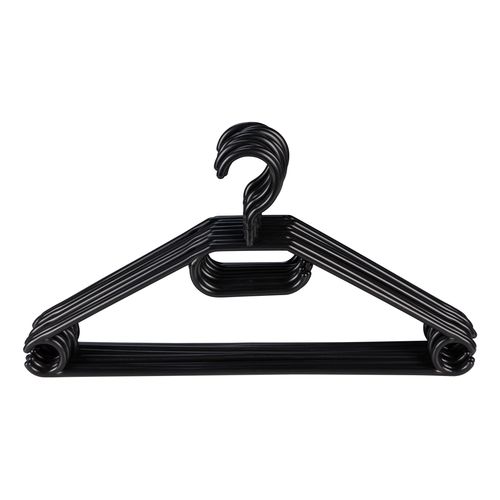 Lot 10 cintres PLASTIKO Noir vue de face