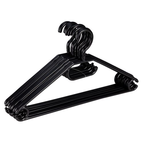 Lot 10 cintres PLASTIKO Noir vue 3/4