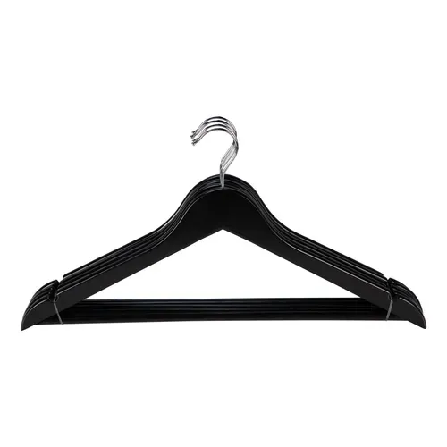 Lot 5 cintres WOOD Noir vue de face