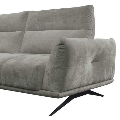 Canapé 3 places fixe GIOVANNI tissu gris souris