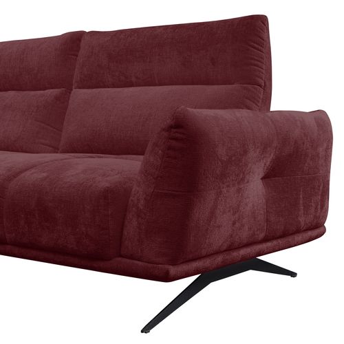 Canapé d'angle droit GIOVANNI tissu bordeaux