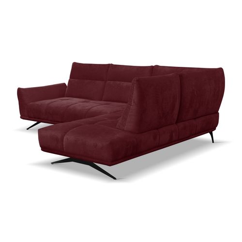 Canapé d'angle droit GIOVANNI tissu bordeaux